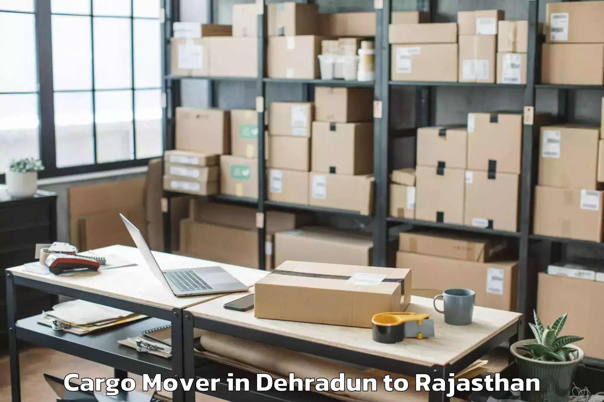 Top Dehradun to Mewar University Chittorgarh Cargo Mover Available